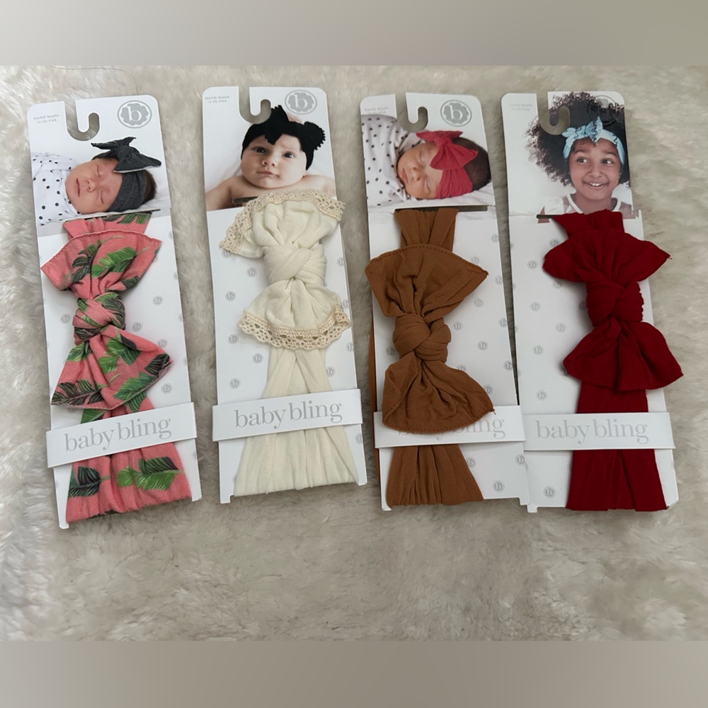 🆕 Baby Bling Bow Headbands - Bundle of 4